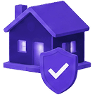 Protected house with check mark