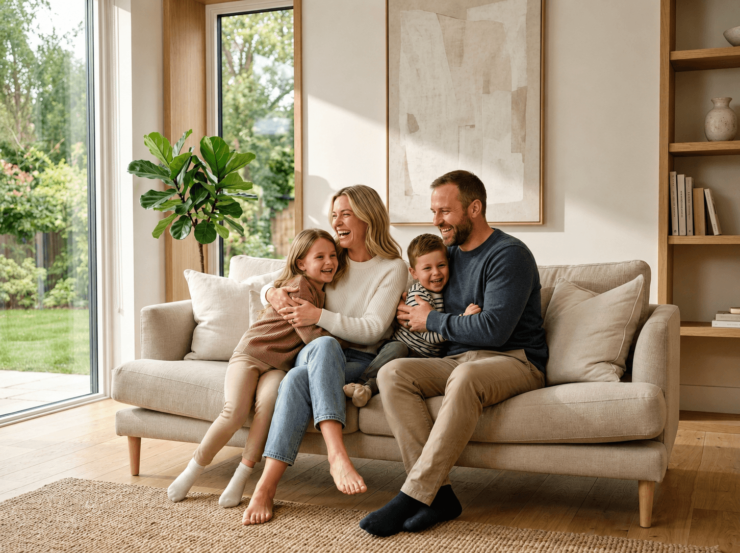 Happy family at home